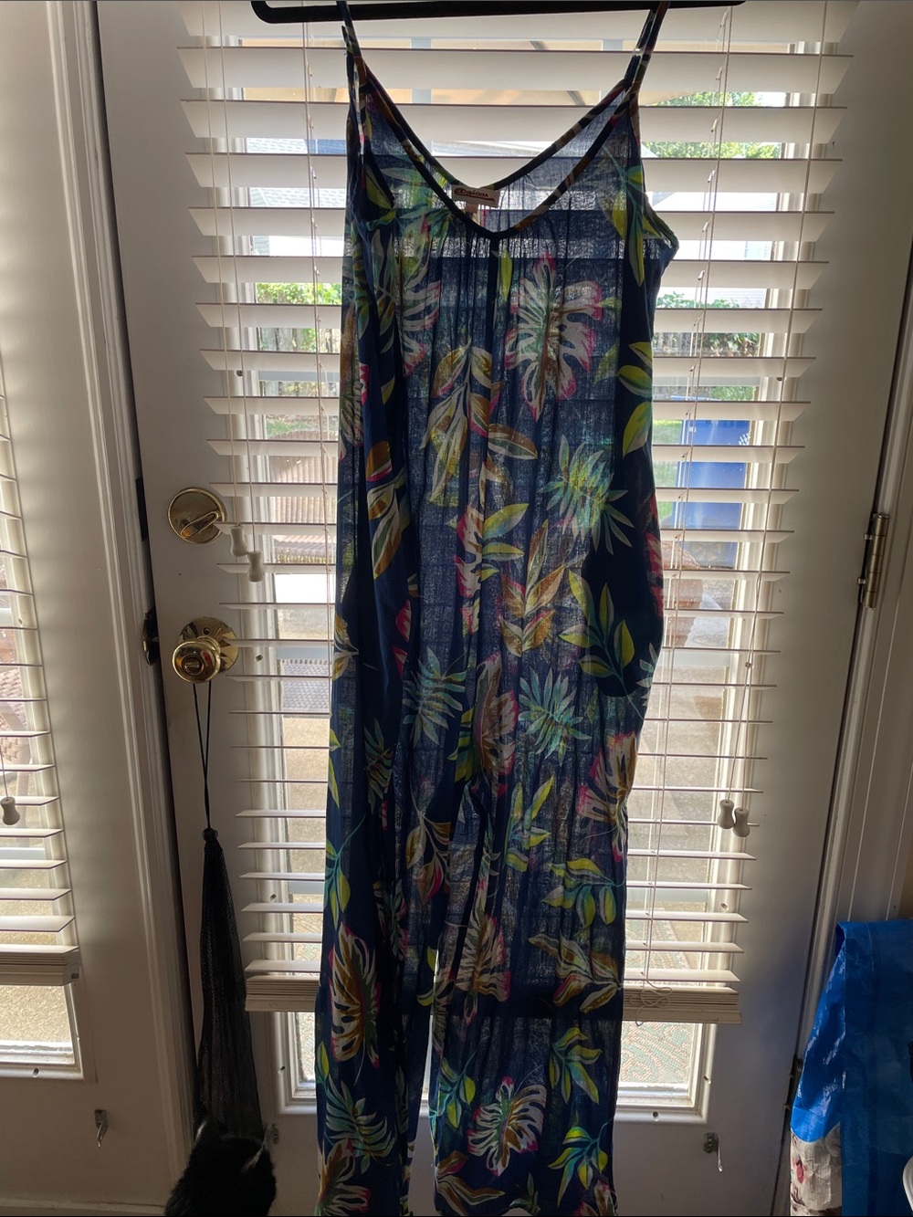 Beach jumpsuit coverup.  Sheer bright and cool.  Size S/M
